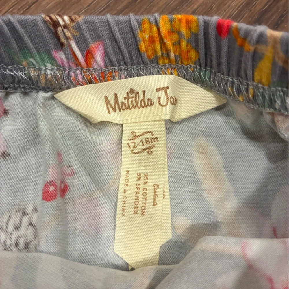 Matilda Jane Gray/Blue Fall Pinecone Mushroom Diaper Cover Bloomers 12-18m